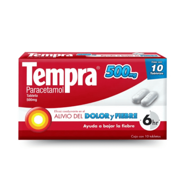 TEMPRA 500 mg Caja 10 Tabletas